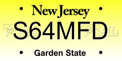 S64MFD New Jersey License Plate