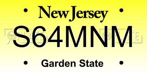 S64MNM New Jersey License Plate