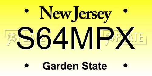 S64MPX New Jersey License Plate