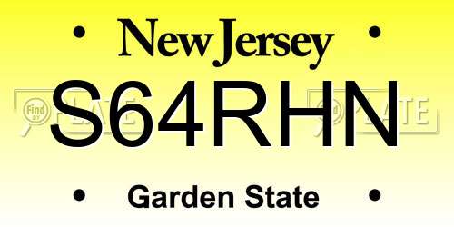 S64RHN New Jersey License Plate