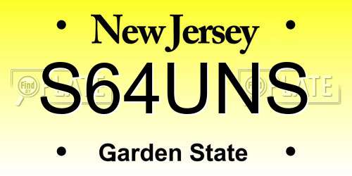 S64UNS New Jersey License Plate