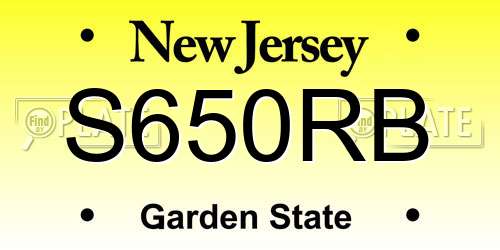 S650RB New Jersey License Plate