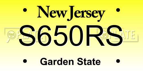S650RS New Jersey License Plate