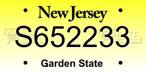 S652233 New Jersey License Plate