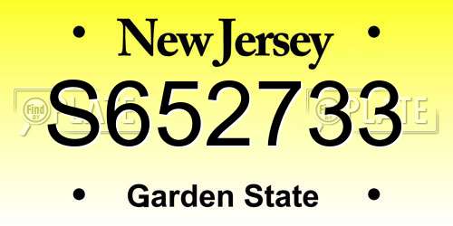 S652733 New Jersey License Plate