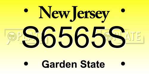 S6565S New Jersey License Plate