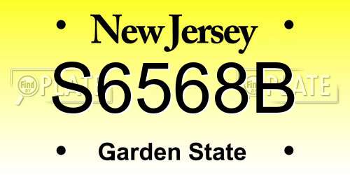 S6568B New Jersey License Plate