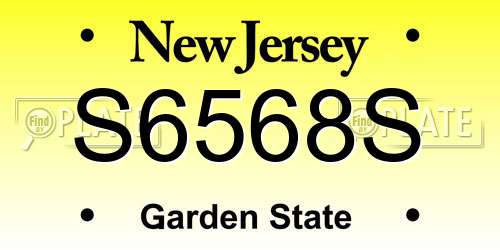 S6568S New Jersey License Plate