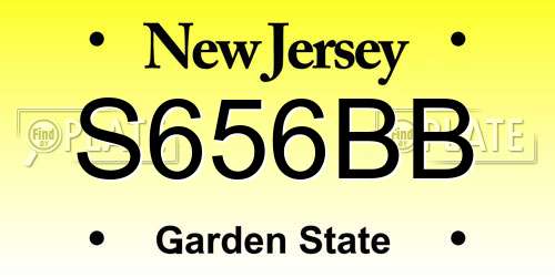 S656BB New Jersey License Plate