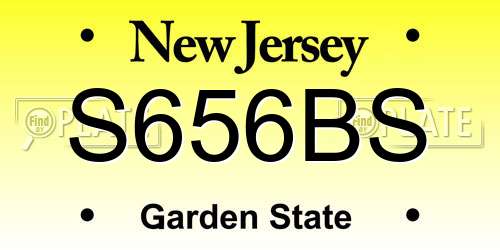 S656BS New Jersey License Plate