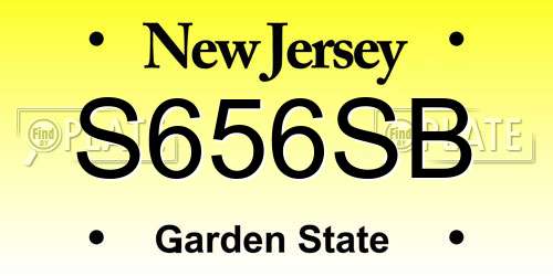 S656SB New Jersey License Plate