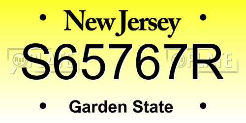 S65767R New Jersey License Plate