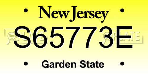 S65773E New Jersey License Plate