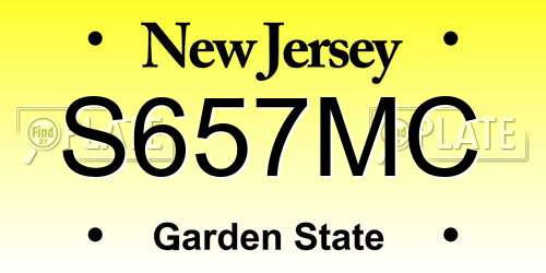 S657MC New Jersey License Plate