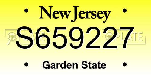 S659227 New Jersey License Plate