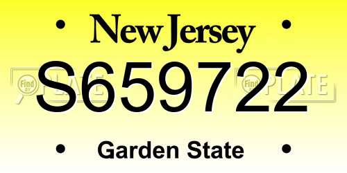 S659722 New Jersey License Plate