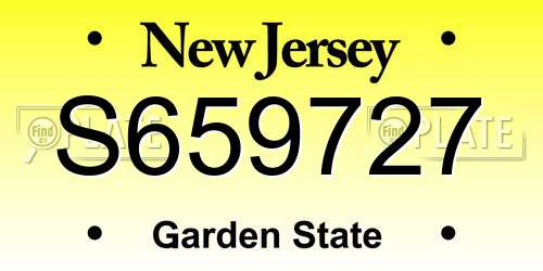 S659727 New Jersey License Plate
