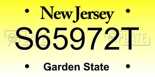 S65972T New Jersey License Plate