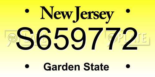 S659772 New Jersey License Plate