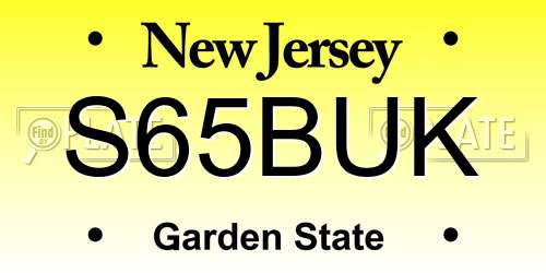 S65BUK New Jersey License Plate