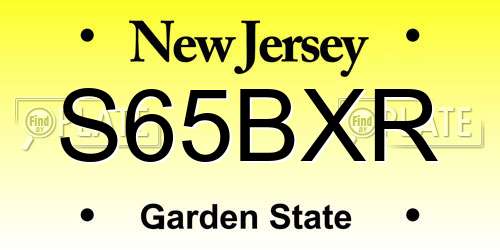 S65BXR New Jersey License Plate