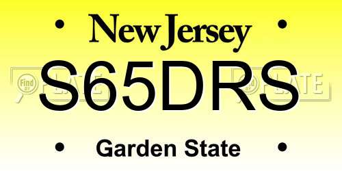 S65DRS New Jersey License Plate