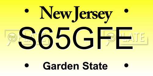 S65GFE New Jersey License Plate