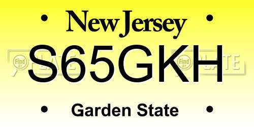 S65GKH New Jersey License Plate