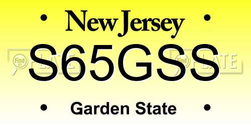 S65GSS New Jersey License Plate
