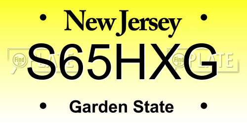 S65HXG New Jersey License Plate