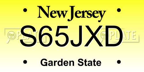 S65JXD New Jersey License Plate