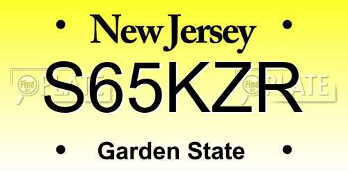 S65KZR New Jersey License Plate