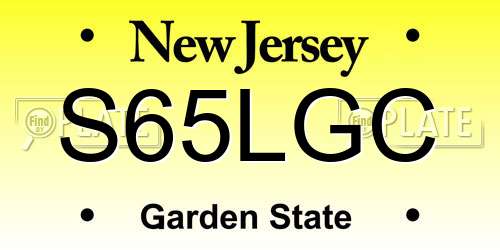 S65LGC New Jersey License Plate