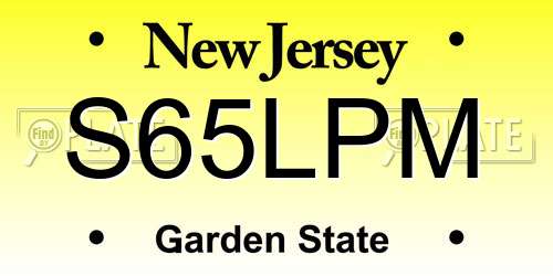S65LPM New Jersey License Plate