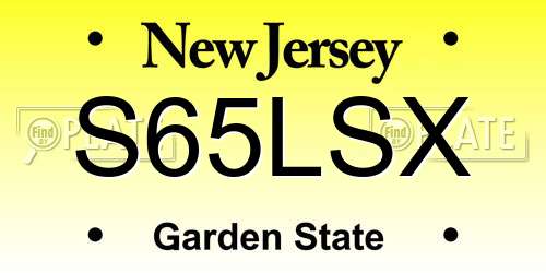 S65LSX New Jersey License Plate