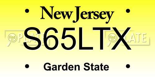 S65LTX New Jersey License Plate