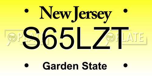 S65LZT New Jersey License Plate