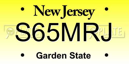 S65MRJ New Jersey License Plate
