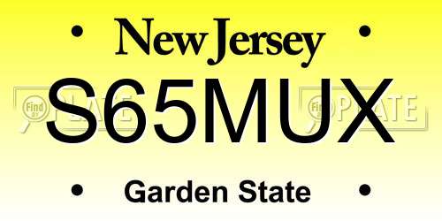 S65MUX New Jersey License Plate