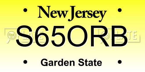 S65ORB New Jersey License Plate