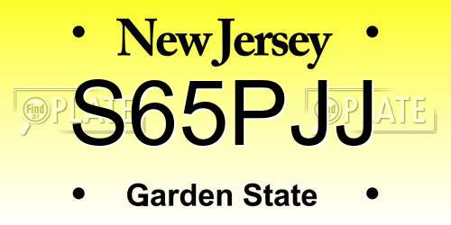 S65PJJ New Jersey License Plate