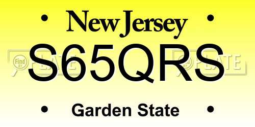 S65QRS New Jersey License Plate