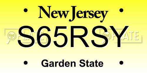 S65RSY New Jersey License Plate