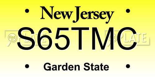 S65TMC New Jersey License Plate