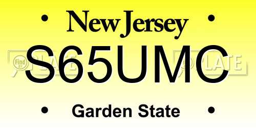 S65UMC New Jersey License Plate