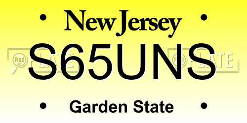 S65UNS New Jersey License Plate