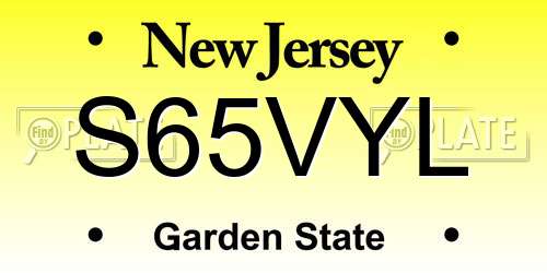 S65VYL New Jersey License Plate