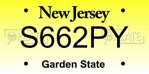 S662PY New Jersey License Plate