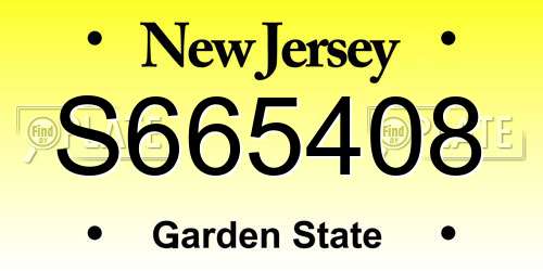 S665408 New Jersey License Plate