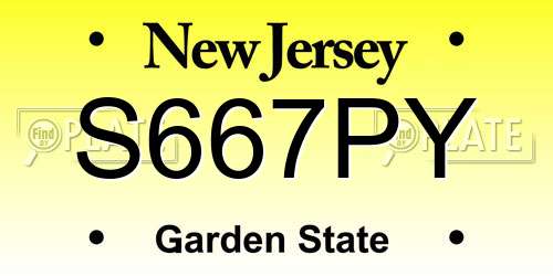 S667PY New Jersey License Plate